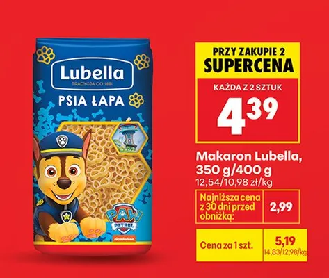 Makaron psia łapa promocja w Biedronka