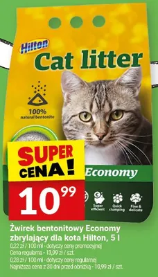 Żwirek bentonitowy zbrylający dla kota Economy Hilton promocja w Twój Market
