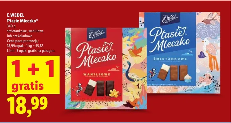 Ptasie Mleczko waniliowe E.Wedel promocja w Lidl