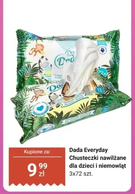 Chusteczki nawilżane dla dzieci i niemowląt Dada Everyday 3-pak promocja w Biedronka