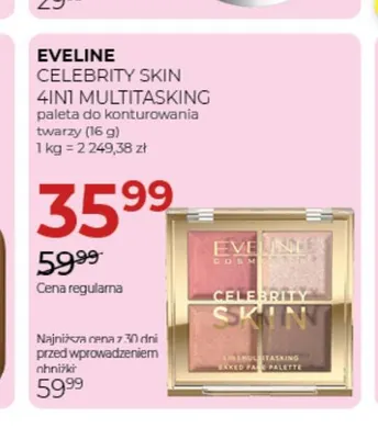 Paleta do konturowania twarzy Celebrity Skin 4in1 Multitasking Eveline promocja w Drogerie Jawa