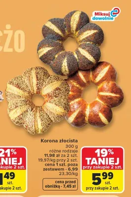 Korona złocista promocja w Carrefour