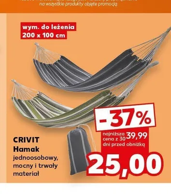 Hamak jednoosobowy Crivit promocja w Kaufland