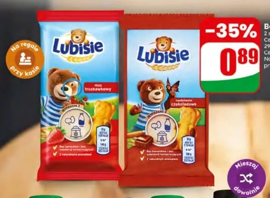Baton Petitki Lubisie nadzienie czekoladowe promocja w Dino