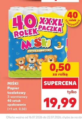 Papier toaletowy Miśki 40-pak promocja w Kaufland