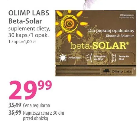 Suplement diety Beta-Solar Olimp Labs 30 kaps. promocja w Hebe