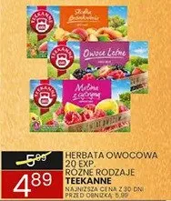 Herbata owocowa różne rodzaje promocja w Wafelek