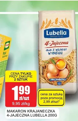 Makaron Krajaneczka 4-jajeczna Lubella promocja w Bingo