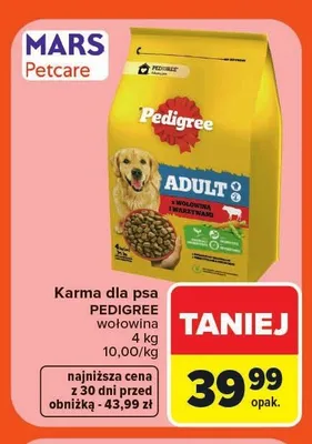Karma dla psa Pedigree Adult z wołowiną i warzywami promocja w Carrefour Market