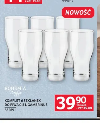 Komplet 6 szklanek do piwa 0,5 l Gambrinus Bohemia Prestige promocja w Selgros