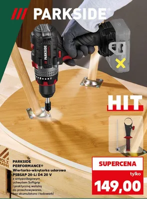 Wiertarko-wkrętarka udarowa PSBSAP 20-Li D4 20 V z antypoślizgowym uchwytem Softgrip i praktyczną walizką do przechowania, bez akumulatora i ładowarki promocja w Kaufland