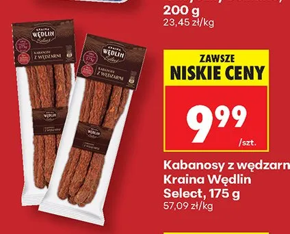 Kabanosy z wędzarni Kraina Wędlin Select promocja w Biedronka