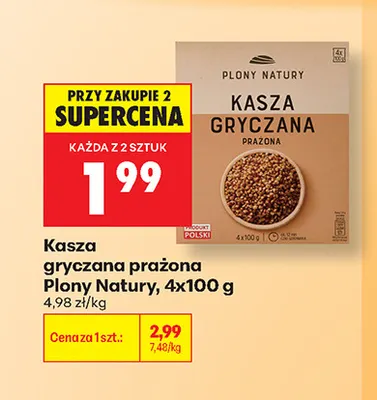 Kasza gryczana prażona Plony Natury 4-pak promocja w Biedronka