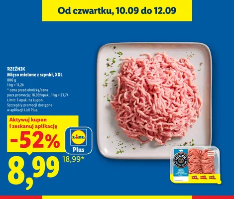 Mięso mielone z szynki Rzeźnik XXL promocja w Lidl