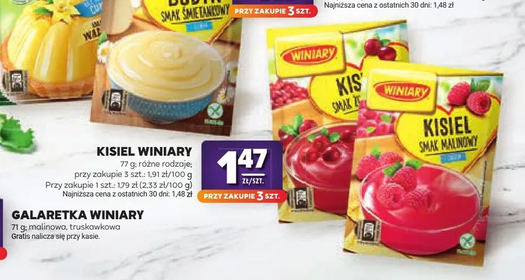 Kisiel Winiary smak truskawkowy promocja w Stokrotka