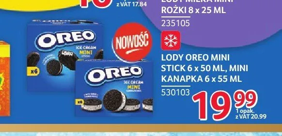 Lody OREO Mini Kanapka 6-pak 55ml promocja w Selgros