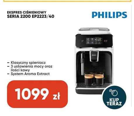 Ekspres ciśnieniowy Philips seria 2200 EP2223/40 promocja w Max Elektro