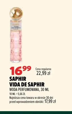 Woda perfumowana Vida de Saphir promocja w Drogerie Natura