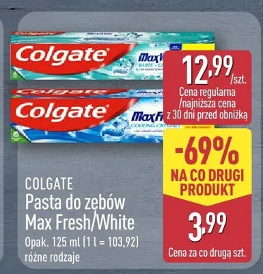 Pasta do zębów Max Fresh/White różne rodzaje promocja w Aldi