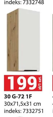 Szafka kuchenna wisząca 30 g-72 1F promocja w Merkury Market