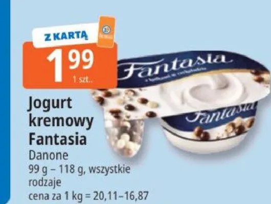 Jogurt kremowy Fantasia Danone promocja w Leclerc