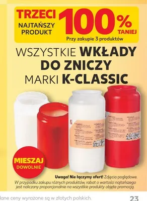 Wkłady do zniczy K-Classic promocja w Kaufland