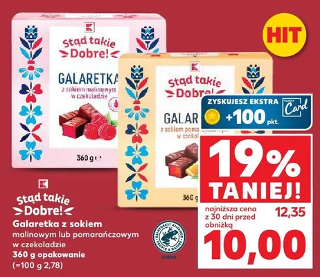 Galaretka z sokiem malinowym lub pomarańczowym w czekoladzie promocja w Kaufland