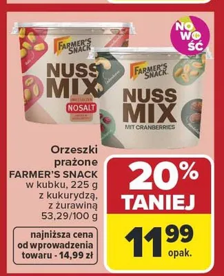 Orzeszki prażone z kukurydzą Farmer's Snack Nuss Mix promocja w Carrefour