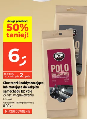 Chusteczki matujące do kokpitu samochodu K2 Polo promocja w Dealz