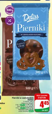 Pierniki w czekoladzie mlecznej Deliss promocja w Dino