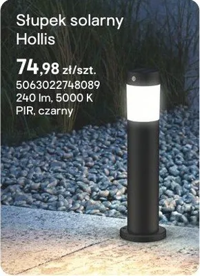 Słupek solarny Hollis czarny promocja w Castorama