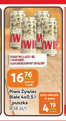 Piwo Żywiec Białe 4-pak 500 ml promocja w Społem Częstochowa
