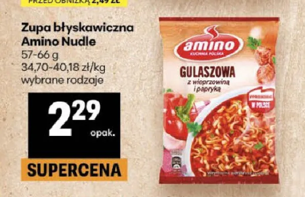Zupa błyskawiczna Amino Nudle Gulaszowa promocja w Delikatesy Centrum