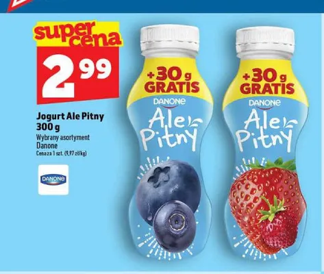 Jogurt Ale Pitny o smaku truskawkowym Danone promocja w TOPAZ