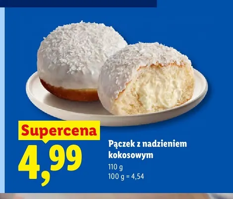 Pączek z nadzieniem kokosowym promocja w Lidl