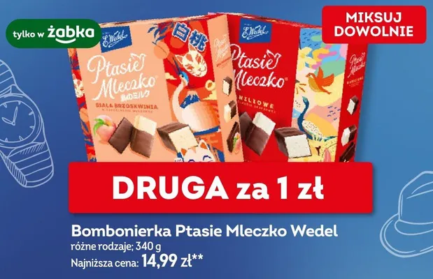 Bombonierka Ptasie Mleczko E.Wedel Biała Brzoskwinia promocja w Żabka