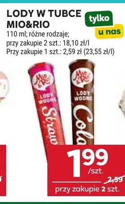 Lody w tubce Mio&Rio cola promocja w Stokrotka