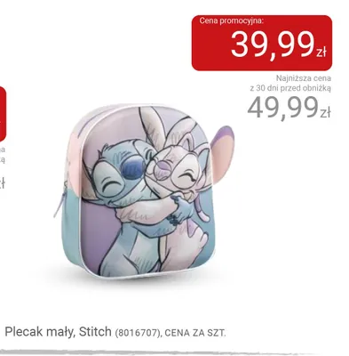 Plecak mały Stitch promocja w Smyk