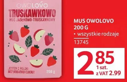 Mus owocowy Owolovo 200G promocja w Selgros