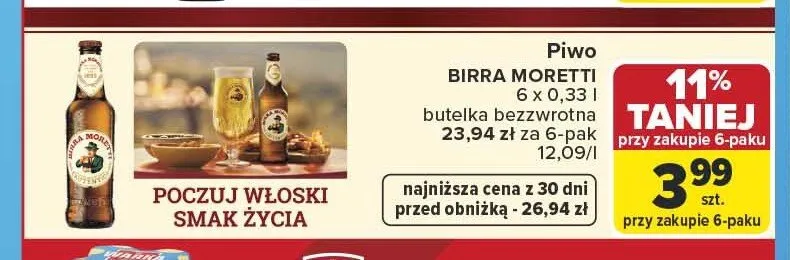 Piwo Birra Moretti 6-pak promocja w Carrefour