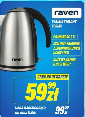 Czajnik stalowy Raven EC018x1,7l promocja w RTV EURO AGD