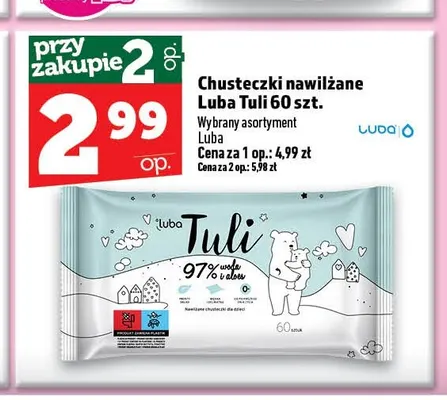 Chusteczki nawilżane Luba Tuli promocja w TOPAZ