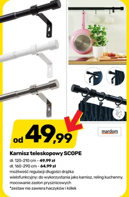 Karnisz teleskopowy mardom HOME SCOPE dł. 120-210cm promocja w Bricomarche