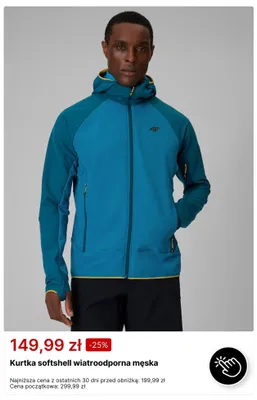 Kurtka softshell wiatroodporna męska 4F promocja w 4F