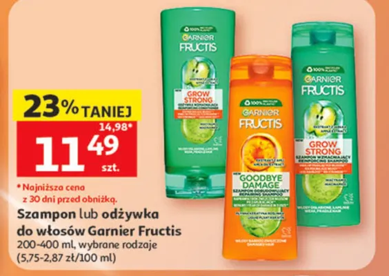 Odżywka do włosów Garnier Fructis Grow Strong promocja w Auchan
