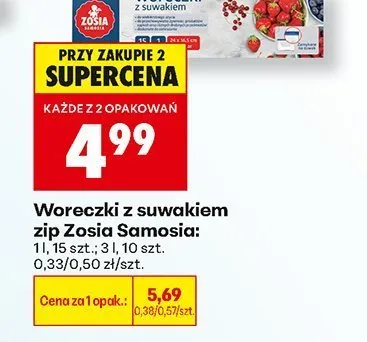 Woreczki z suwakiem zip Zosia Samosia 1 l promocja w Biedronka
