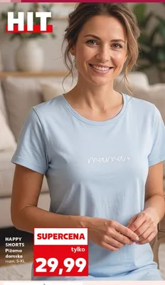 Piżama damska HAPPY SHORTS rozm. S-XL promocja w Kaufland