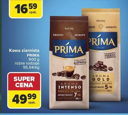 Kawa ziarnista Prima Aroma Intenso promocja w Carrefour