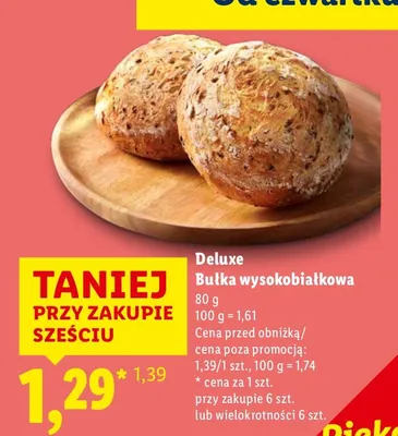 Bułka Deluxe wysokobiałkowa promocja w Lidl