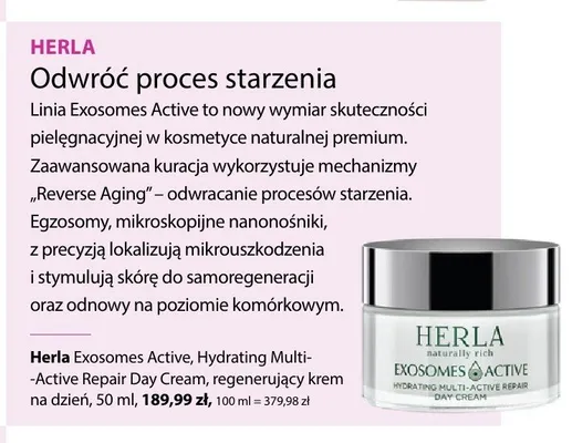 Krem do twarzy na dzień Herla Exosomes Active Hydrating Multi-Active Repair Day Cream promocja w Hebe
